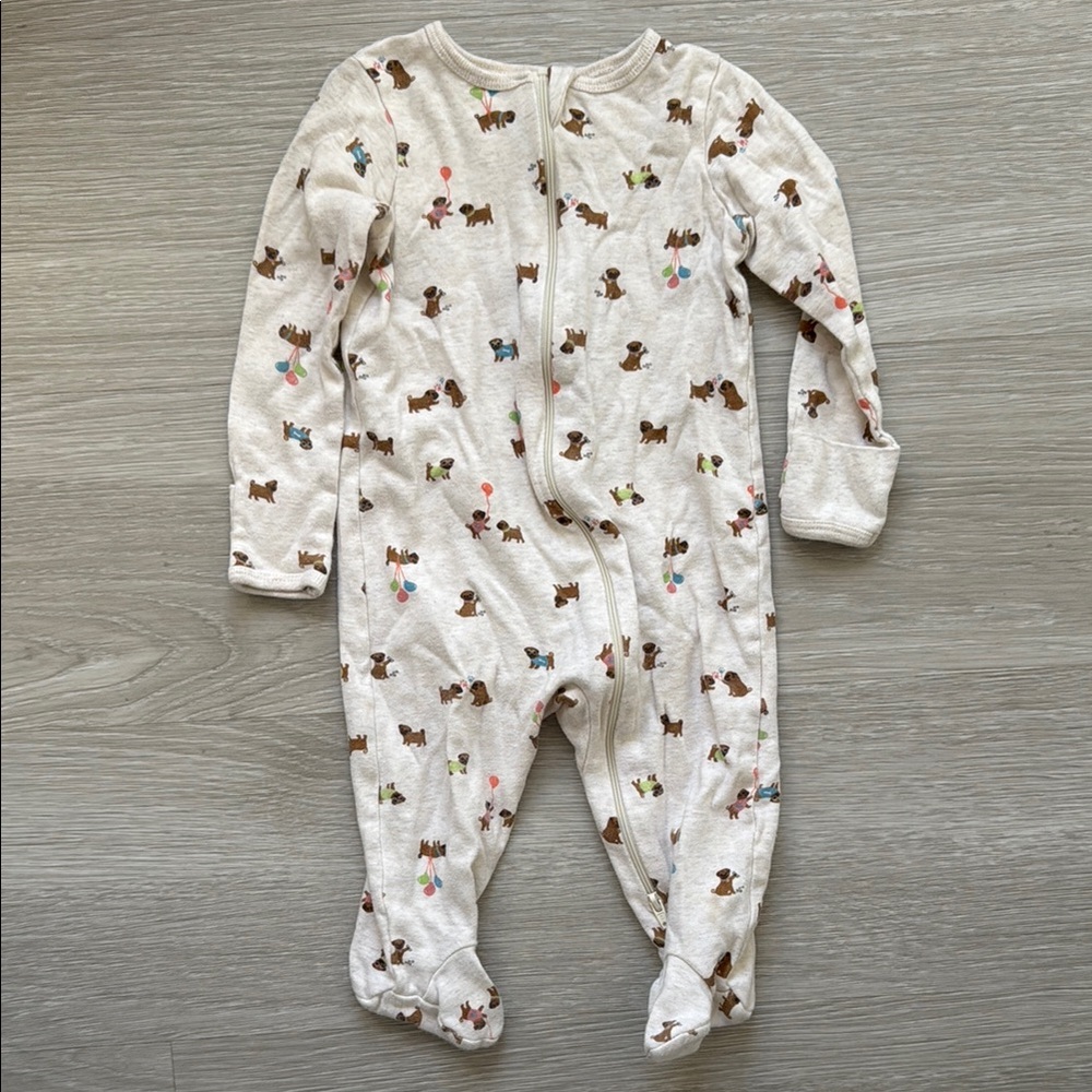 Kids One Piece Pajamas with Dog Print